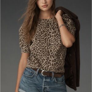 NWT Size S - T.La Cotton Puff-Sleeve Pullover (NWT US$ 88)